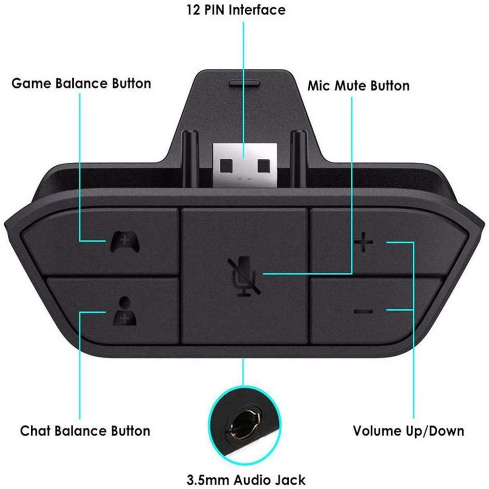 Stereo Headset Adapter for Xbo - Gaming Controllers Xbox Accessories ulasan dan harga