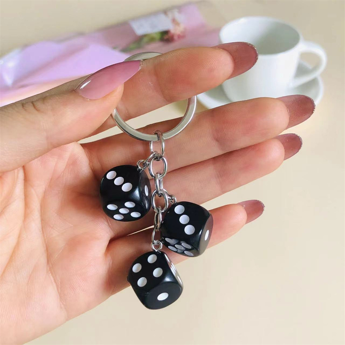 Cute 3D Dice Keychain Gaming R - Gaming Accessories Men ulasan dan harga