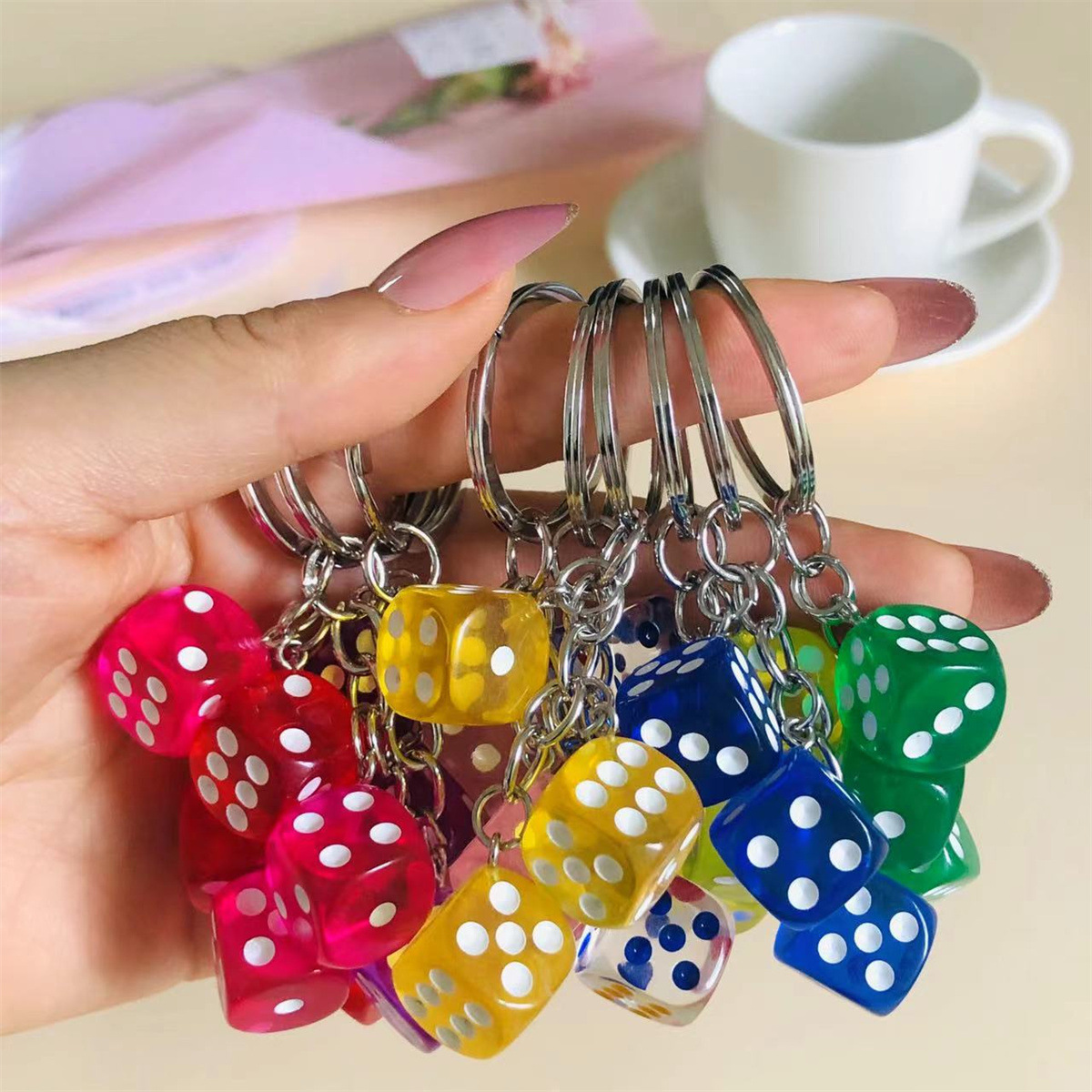 Cute 3D Dice Keychain Gaming R - Gaming Accessories Men ulasan dan harga