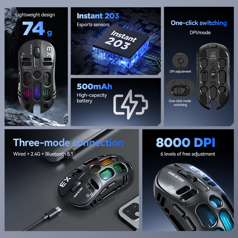 Hot Selling T-WOLF X3 Tri-mode - Gaming Accessories To Sell ulasan dan harga
